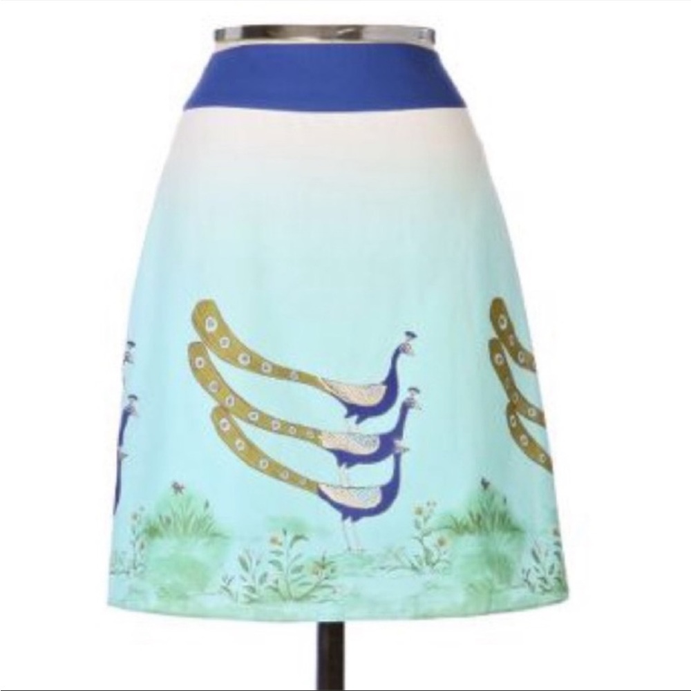 Anthropologie Edme Esyllte Women’s Peacocks A Plenty Skirt Knee Length Classic 6